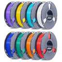 250g PLA Filament 1.75mm Bundle, SUNLU 3D Printer Filament Neatly Wound, Individually Vacuum Packed, 250g Spool, 3 Rolls, White+Green+Orange  3 Pack