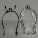 Short Lamp Harp, 6 Inch Nickel Small Lampshade Holder Kit Replacement with Finial and Detachable Saddle Base, Light Duty, Pack 2 Harps for Lamps DIY Lighting Accessories Lampshade Bracket