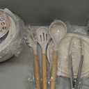 Astercook 23 Pcs Pots and Pans Non Stick Ceramic Cookware Set Detachable Handle, RV Stackable Kitchen Cooking Set Removable Handles, Oven Safe, Induction Ready, Cream White