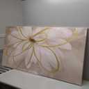 Kureful Large Painting Flower Canvas Wall Art for Living Room 30"x60" Gold Wall Decor Line Art Picture Wall Decor for Girls Bedroom Dining Room Kitchen