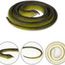 4 Pcs 31.5" Realistic Rubber Snake Toy Fake Snake Toy for Prank, Garden Props to Keep Birds Away, Gag Gift for Halloween April Fool's Day