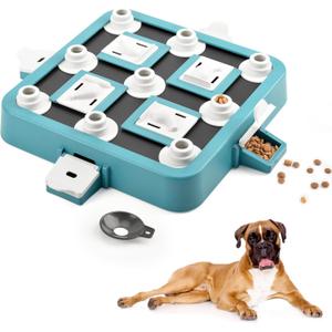 Dog Puzzle Toys, Level 3 in 1 Interactive Dog Toys for Boredom, Funny Feeding Toy for IQ Training Brain Stimulating, Treat Dispenser Dog Toy for Large Medium Small Dogs (Blue)