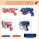 4 Pack Blaster Set for Kids Ages 5+ | 80 Foam Darts & 4 Wrist Bands | Team Battle Toy Gift - Christmas Birthday Easter Party