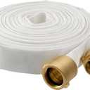 Fire Hose, 2" ID X 100 FT, Single Jacket TPU, 750 PSI Burst Pressure, Industrial Fire Hose with NPSH/NPT Brass Couplings for Indoor Use
