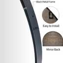 WAMIRRO Minimalist Black Arched Mirror,Large Farmhouse Bathroom Fireplace Mantel Horizontal Wide Arch Mirrors for Entryway/Living Room 26"X36"
