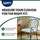 SAMTY Patio Chair Cushions Non Slip Bottom Chair Pad with Ties Set of 2 Waterproof Square Outdoor Seat Cushion Replacement for Garden Swing Furniture 18x18 Inch, White