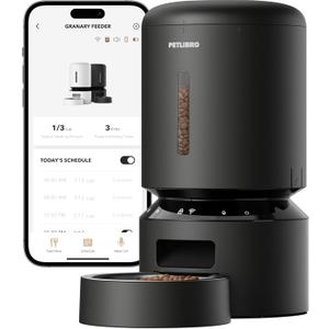 PETLIBRO Automatic Cat Feeder, 5G WiFi Automatic Dog Food Dispenser with Freshness Preservation, 5L Timed Pet Feeder with Low Food Sensor, Up to 10 Meals Per Day, Granary Black
