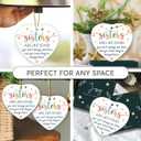 2 x Sister Christmas Ornament 2025 - Sisters are Like Stars Keepsake Gift, Appreciation Sister Gifts for Christmas, Birthday, Exchange Gifts for Friends, Soul Sisters, Ceramic Ornament for Hanging Decor