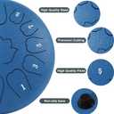 Steel Tongue Drum - 12-Inch 13-Notes Tongue Drum, C Major Outdoor Rain Drum With Tote Bag, Music Book, and Hand-Held Drumsticks (Blue)