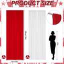 HunnmingRe 12 Pcs Circus Party Backdrop Decorations 2.5 x 10 ft Red and White Carnival Tent Photography Background Curtain for Circus Theme Party Outdoor Photo Props Birthday Decor