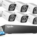 PoE Security Camera System, 6pcs Wired 5MP Outdoor IP Cameras with Color Night Vision, AI Human Detection, Two-Way Audio, 4K 8CH NVR with 3TB HDD for 24-7 Recording, No Monthly Fee