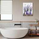 Farmhouse Bathroom Canvas Wall Art Relax Soak Unwind Wall Decor Picture Rustic Mason Jar and Butterfly Purple Lavender Posters Prints Home Bathroom Decoration 16x24in