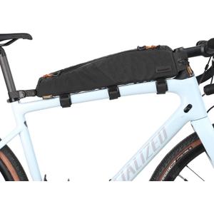 Rhinowalk Bicycle Top Tube Bag Bike Front Frame Bag Waterproof Extra Long Cycling Accessories Upper Pipe Nylon Pouch Pack for Mountain Road Bike (2.1L Strap fixing, All black)