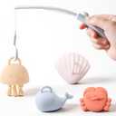 Silicone Fishing Toy Game,Silicone Fishing Playset,Bath Toys for Toddlers And Babies ,Montessori Fine Motor Skills Fish Games for Children,Kids Bathtub Toys,Floating Water Toys for Kids Baby Infant