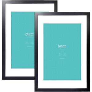 LaVie Home 24 x 36 Poster Frame Black, Display Pictures with Mat or 24x36 Without Mat, Horizontal or Vertical Wall Gallery Poster Frames with High Definition Plexiglass Suitable for Family Photos, Christmas, Anniversary, Wedding, Home Decor