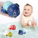 TOHIBEE Bath Toys, 3 Pack Cute Swimming Turtle Bath Toy for Toddlers 1-3, New Born Baby Bathtub Water Toys, Preschool Toddler Pool Toys