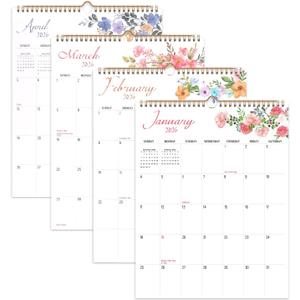 Comix 2026 Wall Calendar 11.5x14 Inch - 12 Month Jan to Dec 2026, Thick 120GSM Paper, Large Blocks Monthly Calendar for Notes, Home Office & School Scheduling (Simple Floral)