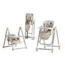 5 in 1 Baby High Chair Swings for Infants Soothes to Sleep Reclining Foldable Rocking 8 Level Height Adjustment Eco Friendly Washable PU Cushion Baby Feeding Chair (White)