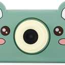 kiimento Kids Digital Camera & Video Camcorder, Soft BPA-Free Silicone Casing, 32GB Memory Card - Model C - Mikayo The Bear