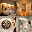Picture Light,Magnetic Cordless Wall Light,16inch Art for Painting Light,5000mAh Battery Accent Light with Remote Timer and Dimmable for Display, Frame, Portrait, Artwork-Antique Brass