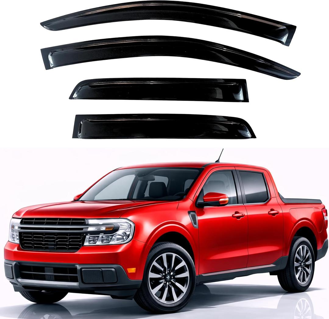 KPY Rain Guards Fit for 2022-2026 Ford Maverick, Out-Channel Window Visors Vent Wind Deflectors 4PC, Truck Accessories for 22-26 Maverick