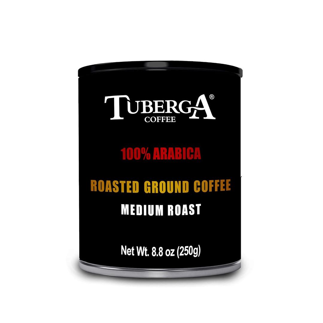 Tuberga 100% Arabica, Ground Coffee, Medium Roast, 8.8 oz Coffee Tin, Original Italian Coffee (Pack of 1) (EXP 04/06/27)