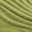 KORBLISS Super Soft Flannel Throw Blanket 50x60 Inches, Premium Checkered Jacquaed Silky Fleece Lightweight Bed Blanket All Season Use, Olive Green Strip, 50"x60"