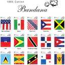 Beauty Town 3 Pcs Face Bandana Handkerchiefs 100% Cotton Print Multipurpose Head Wrap Scarf (Trinidad & Tobago - Red)