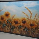 Olivine Sunflower Large Wall Art, Farmhouse Pictures Wall Decor, Wheat Canvas Prints Painting, Framed Artwork for Living Room Bedroom Kitchen Bathroom Office Home Decoration 60"x30"