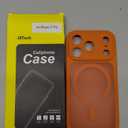 JETech Magnetic Case for iPhone 17 Pro 6.3-Inch Compatible with MagSafe, Shockproof Slim Phone Cover with Built-in Camera Control Button, Matte Translucent Back (Orange)