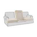 H.VERSAILTEX Stretch Couch Cushion Covers Replacement Sofa Cushion Covers Suede Soft Seat Cover Elastic Furniture Protector for Pets, (3 Piece Sofa Cushion Covers, Natural)