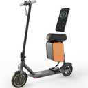 Qlaway 8.5" E Scooter for Adults with Seat 19 MPH 350W Motor 281 WH Battery, Motorized Up to 20 Miles Range, Foldable Scooter Bearing 265 LBS/ APP Control-Gray