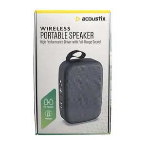 Acoustix Wireless Portable Stereo Sound Speaker, Black