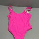 MIAIULIA Women's Retro 80s/90s Inspired High Cut Low Back One Piece Padding Swimwear Bathing Suits Hot Pink Pad XS