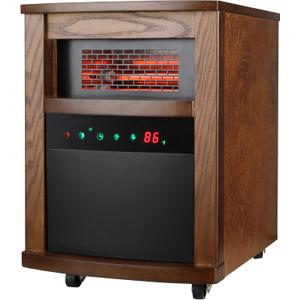Comfort Glow Portable Electric Infrared Quartz Heater with Remote, 4 Element Space Heater, Child Lock, Overheat & Tip-Over Shut Off Protection, 1,000 Sq Ft - Indoor Use for Home, Office, & Bedroom