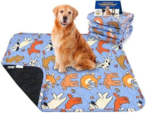 Large Dog Pee Pads, 2 Pack Washable Reusable Training Pads for Medium &Senior Dogs, Waterproof Heavy Absorbent Non-Slip Pet Mats for Crates Beds & Cars, Machine Washable for Potty Training & Whelping