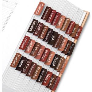Mr. Pen- Bible Tabs, 75 Tabs, Hot Chocolate Glow, Laminated Bible Tabs for Women and Men, Bible Tabs for Study Bible, Bible Index Tabs, Bible Book Tabs, Bible Labels Tabs, Mr Pen Bible Tabs