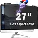 Magnetic Computer Privacy Screen, 27 Inch Removable Hanging Shield for Frameless Monitor 16:9 Widescreen, Anti Blue Light Filter, Anti-Glare Protector