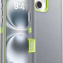 Jelanry Case for iPhone 16 5G 6.1-inch, Heavy Duty Rugged & Dual-Layer Protection [Shockproof Drop proof] with Port Anti-dust Scratch Matte Back Cover Armor Phone Cases for Apple iPhone 16 2024, Grey