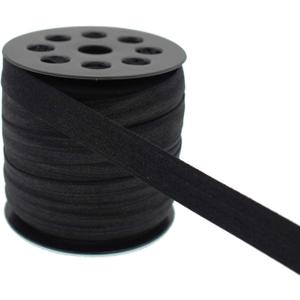 Black Fold Over Elastic 5/8 inch 40Yards Solid Stretchy FOE Band Trim for Sewing Elastic Fabric Ribbon for Crafts-Headband Making-Hair Ties(1.5CM)