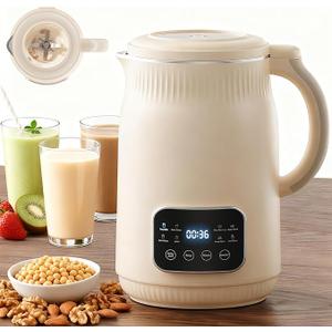 50oz Nut Milk Maker Machine(Stainless Steel) Blender, 8in1 Automatic Soy Milk Maker for Vegan, Homemade Almond/Coconut/Oat PlantBased Milk with 18H Delay Start,4H Keep Warm, SelfClean& Boil Water