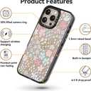 Compatible for iPhone 16 Pro Case Cute - Durable Shockproof 6.6 ft Drop Impact Phone Case - Black Funny Pink Spring Design for iPhone 16 Pro 6.3"