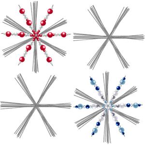 Hotop Snowflake Wire Personalized Metal Christmas Snowflake Wire for DIY Bead Ribbon Charms Party Decorations Fun Beading Project(24 Pcs,3.5 Inch)