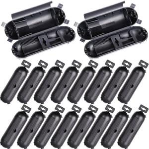 16 Pack Outdoor Extension Cord Safety Cover, IP44 Waterproof, Adjustable Compartment, Safety Housing Case, Electrical Connection Box for Power Tools, Holiday Decorative Lights, Plugs, Sockets, Black