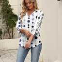 OFEEFAN Summer Tops for Women 2026 Vacation Business Casual Outfits for Women Blouses for Women Dressy Casual L, White Blue Polk