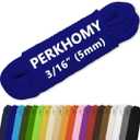PerkHomy Cotton Rope 3/16" (5mm) 100 ft Multi Purpose Utility Diamond Braided Cord, Natural Cotton for Clothes Line Camping Crafting Flag Pole, Blue