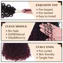 COOKOO 8 Packs 12 Inch Pre-twisted Synthetic Crochet Braiding Hair Ombre Burgundy Short Micro Passion Twists Braiding Hair Pre Looped Yanky Twist Crochet Hair Curly Ends for Women 1B/Bug