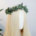 MOSTORY Green Greek Laurel Crown - Woodland Goddess Greek Hairband for Toga Costume Adult, Greenery Roman Leaf Crown for LARP Renaissance Royal Cosplay Photo Shoot