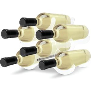 Acrylic Wine Rack | Portable Countertop Designer Bottle Holder | Small Stand for Storage