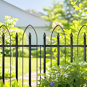 Garden Fence 32 inch H x 24 inch W (5 Panels, Total 10 feet), Metal Decorative Border Folding Fence, Landscape Fencing for Dog, Flower Bed, Yard, Animal Barrier